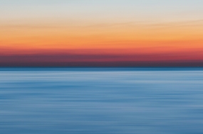 日暮黄昏大海晚霞摄影图片